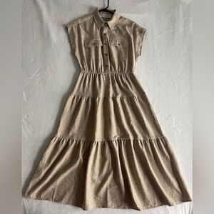 Emma & Michele Tan Button-Down Dress